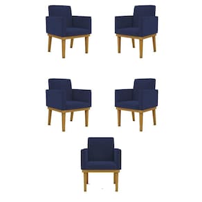 Kit 05 Poltronas Decorativa Reforçada Balaqui Decor Cor:azul Marinho