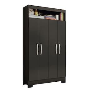 Armário Multiuso 4 Portas E Nicho Nt4040 Preto Tx Notável Móveis Preto Tx