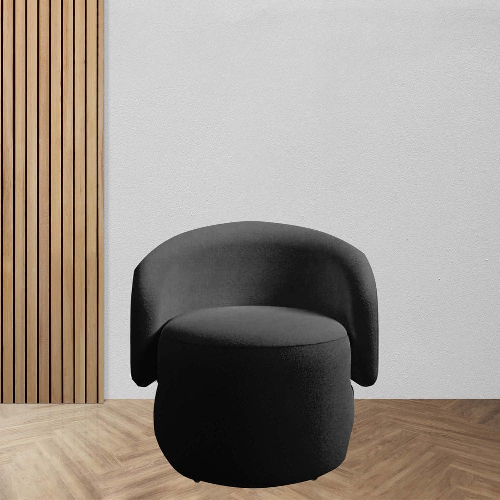 Poltrona Decorativa Anny Suede Preto