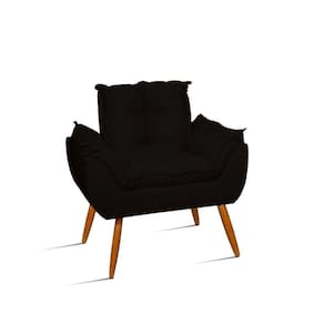 Poltrona Decorativa Opala Pés Palito - Sala, Recepção Cor:preto