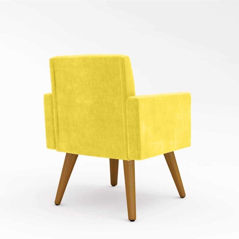 Kit 09 Cadeiras Poltronas Decorativa - Escritório - Recepção Cor:amarelo