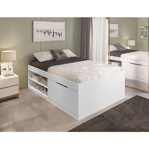 Cama Box Sapateira Vanessa Casal 1,38 Branco - Framar Móveis