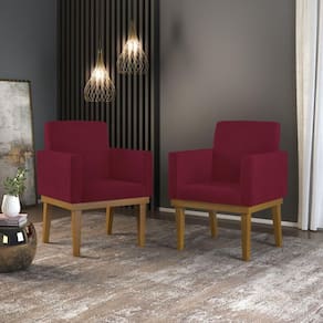 Kit 02 Poltronas Decorativa Reforçada Marsala