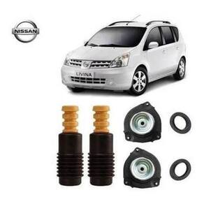 2 Kit Coxim Batente Coifa Dianteiro Nissan Livina 2009 2010 2011 2012