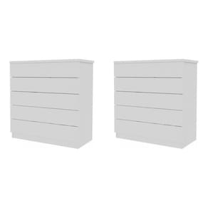 Kit 2 Cômodas 5 Gavetas Neve Espresso Móveis Neve