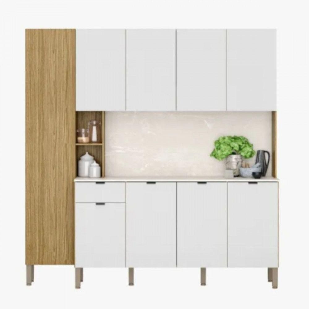 Cozinha Compacta Pulse Com Tampo 9 Portas 1 Gavetas Freijo artico freijo Riscatto