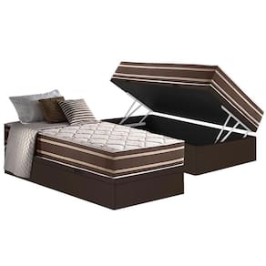 Conjunto Box Baú Solteiro: Colchão Molas Anjos Superlastic Duo Sono + Base Crc Courano Brown(88x188)