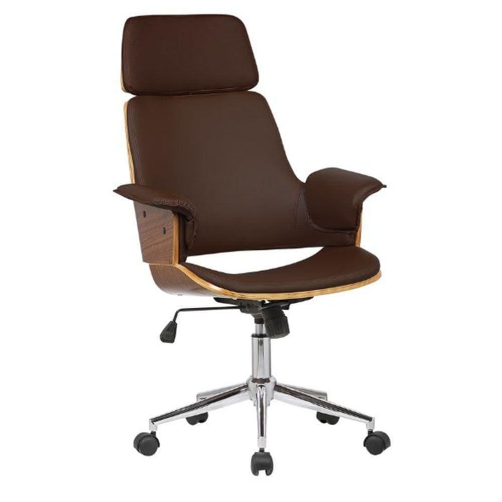 Cadeira De Escritório Coimbra - Pu Marrom