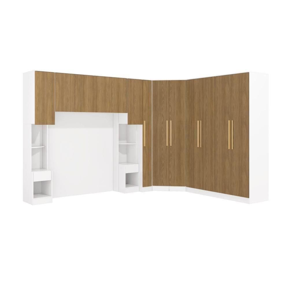 Quarto Modular Kappesberg Adapt Branco/nogueira 8 Peças