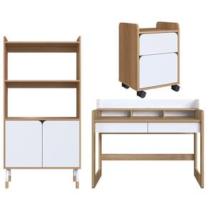 Conjunto Escritório Home Officie 3 Peças 28000x27996x27998 Branco Hanover Artesano Hanover Branco