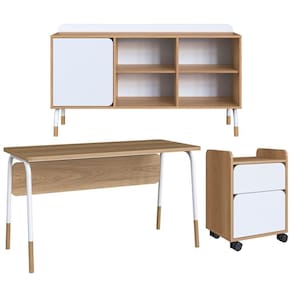 Conjunto Escritorio 3 Peças 988x995x998 Hanover Branco Artesano Hanover Branco