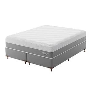 Cama Box Queen com Colchão Sublime Mola Ensacada e Espuma Viscoelástica (32x158x198) Cinza e Branco