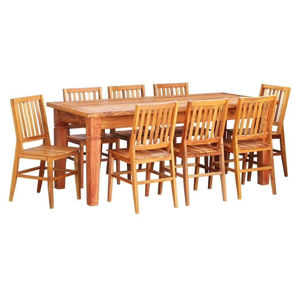 Conjunto Mesa De Jantar 2 M 8 Cadeiras Madri Madeira Maciça