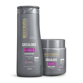 Kit Desamarelador Bio Extratus Grisalhos Shampoo e Máscara (250mL/g)