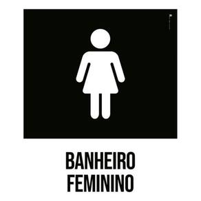 Kit 3 Placas Sinalização - Banheiro Feminino Desenho