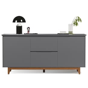Buffet Aparador Para Sala De Jantar 163cm Flow Cinza - Ej Móveis