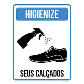 Kit 3 Placas Sinalização Higienize Seus Calçados