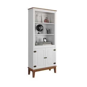Estante De Madeira Maciça 2 Portas - Branco