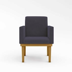 Kit 02 Cadeiras Poltronas Com Base Reforçada Para Recepção Suede Cinza – Balaqui Decor Cor: Cinza