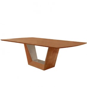 Mesa Para Sala De Jantar Rubi 220cm Moderna Mobília Cinamomo Com Champanhe-cinamomo Imbuia