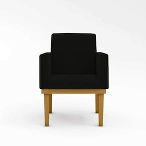 Kit 11 Poltronas Decorativas Com Base Courino , Salão Cor: Courino Preto