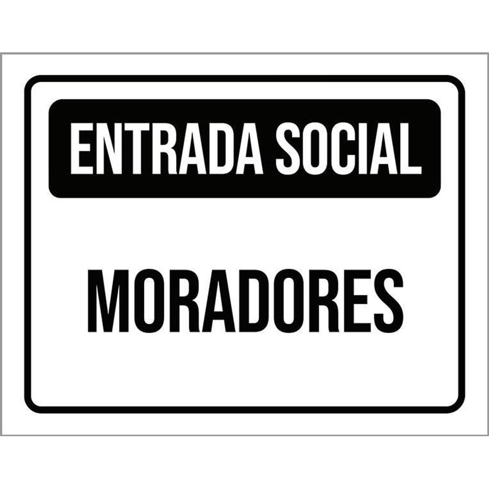 Kit 3 Placas Condomínio Entrada Social Moradores