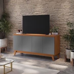 Aparador Kappesberg 4 Portas Canela/chumbo 156cm