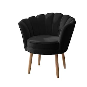 Poltrona Recepção Salão De Beleza Cadeira Decoraçao Cores Cor: Preto