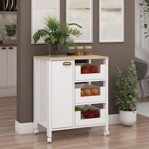 Balcao Multifuncional 1 Porta 3 Gavetas Branco/savana Genial