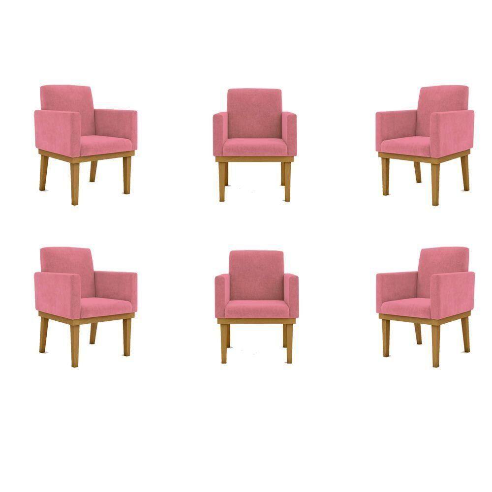 Kit 06 Poltronas Decorativa Reforçada Balaqui Decor Cor:rosa
