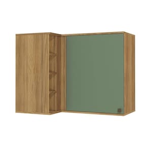 Armário Aéreo De Canto Reto Celeste Mdf 1 Porta 4 Nichos
