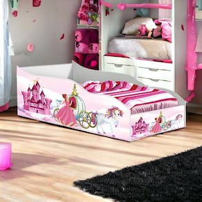 Cama Racer Solteiro Pink Com Colchão Gabrielli