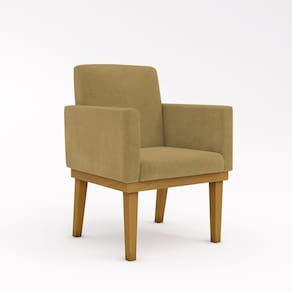 Poltrona Decorativa Com Base Reforçada Sala Quarto Jl Decor Cor:capuccino