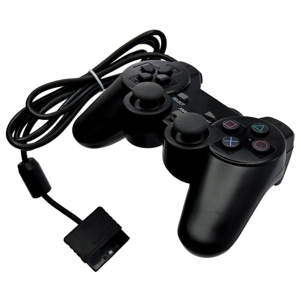 PS2 コントローラー Controle Analógico Com Fio Para PS2 Preto | Casas Bahia