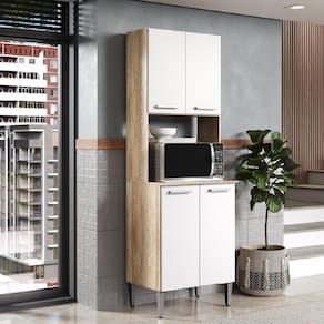 Torre Quente Carvalho Com Branco Cozinha Arizona 2783 Carraro