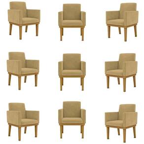 Kit 09 Poltronas Decorativa Reforçada Balaqui Decor Cor:capuccino