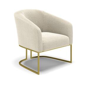 Poltrona Decorativa Base Industrial Dourado Stella Bouclê D03 - D`rossi Cor Verde