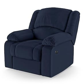 Poltrona Do Papai Reclinável Melim Controle Power Elétrico Usb Sintético Pu Fh1 - D`rossi Cor Azul