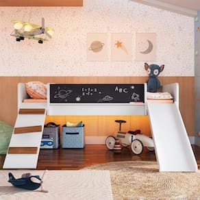 Cama Playground Com Escorregador E Rampa By710 Branco Comm Branco
