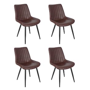 Kit 4 Cadeiras Estofadas Design Industrial Chicago Marrom Café
