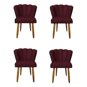 Kit 4 Cadeiras Para Mesa De Jantar Flor - Balaqui Decor Cor: Bordo
