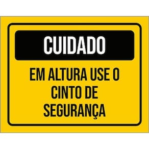 Kit 3 Placas Cuidado Em Altura Use Cinto De Segurança