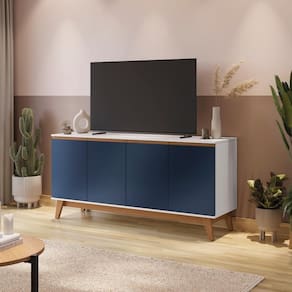 Aparador Kappesberg 4 Portas Branco/azul 156cm