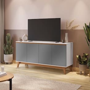 Aparador Kappesberg 4 Portas Branco/chumbo 156cm