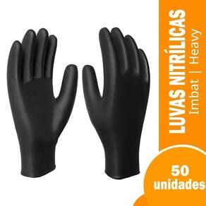 Luva Imbat Procedimento Nitrilica Preto Heavy Tamanho 10 Extra Grande 50X1