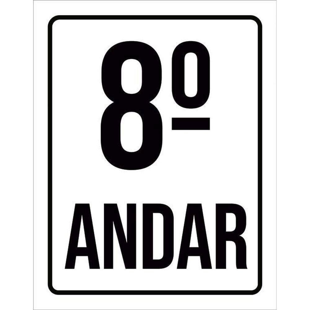 Kit 3 Placas Sinalização Ambiente Identificação 8º Andar