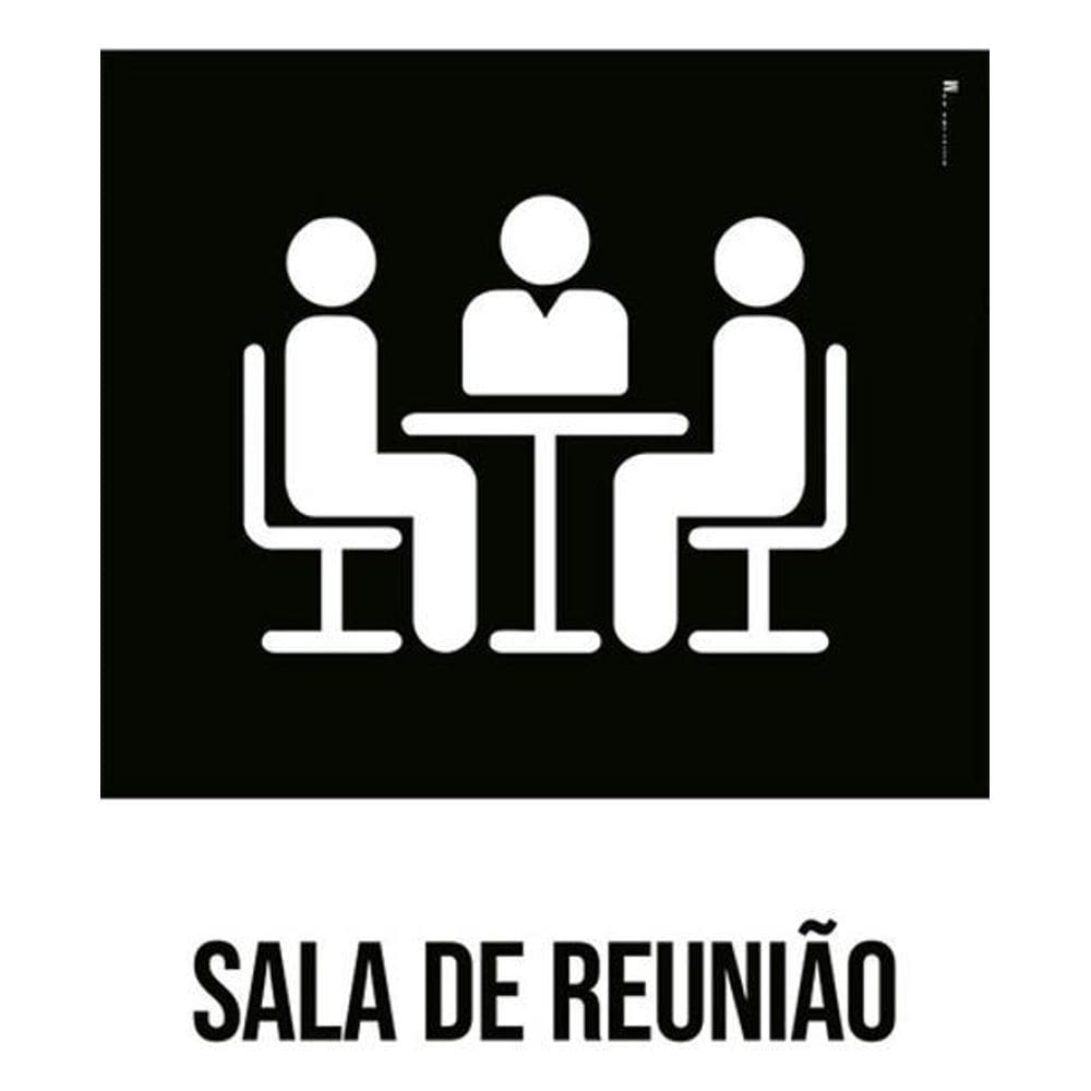 Kit 3 Placas Desenho - Sala De Reunião