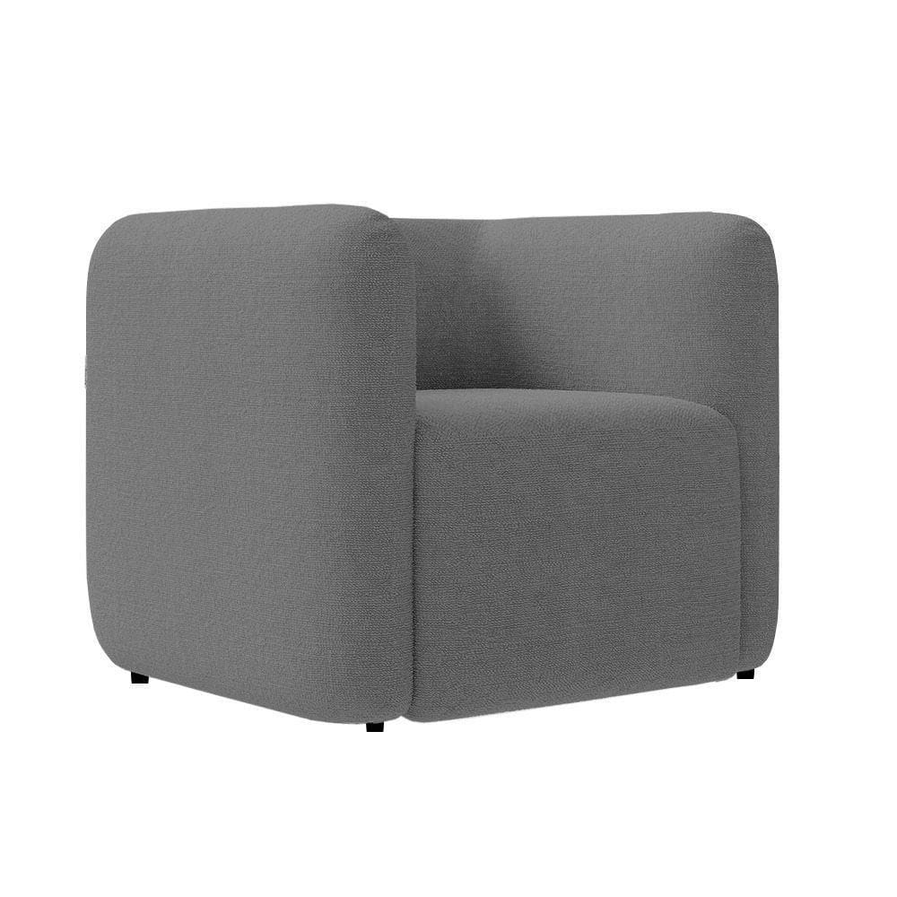 Poltrona Sala De Estar Decorativa Laguna Bouclê K01 - D`rossi Cor Cinza