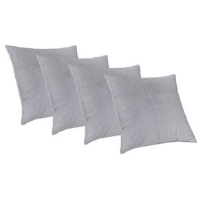 4 Capas De Almofadas Decorativa 50x50 Suede Santorini Prata
