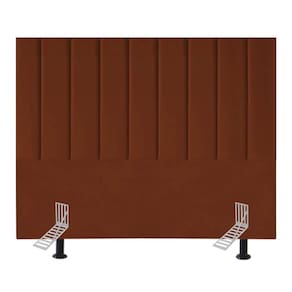 Cabeceira Estofada Cama Box Casal 140 Cm Catarina Veludo E Frame Cor:terracota